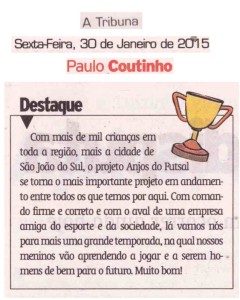 Jornal A Tribuna - Coluna Paulo Coutinho - 30/01/2015