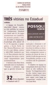 Anjos do Futsal no Jornal Diário de Notícias - 31/03/2015