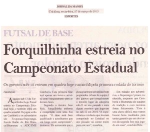 Anjos do Futsal no Jornal da Manhã - 27/03/2015