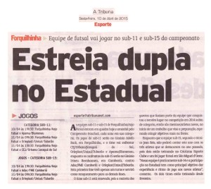 Anjos do Futsal no Jornal A Tribuna - 10/04/2015