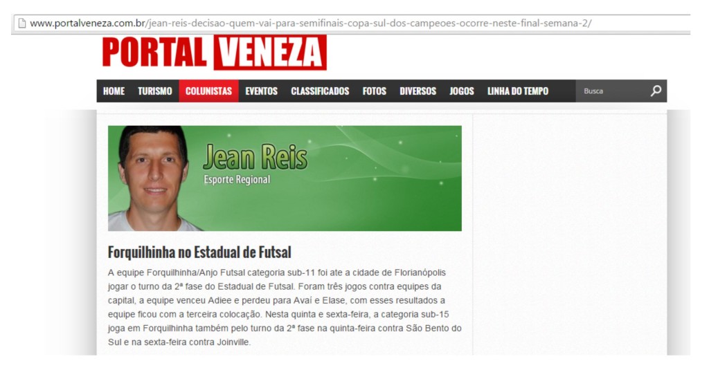 Anjos do Futsal no Portal Veneza - 30/04/2015