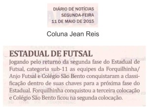 Anjos do Futsal no Jornal Diário de Notícias - 11/05/2015