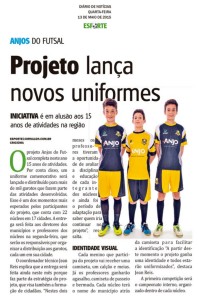 Anjos do Futsal no Jornal Diário de Notícias - 13/05/2015