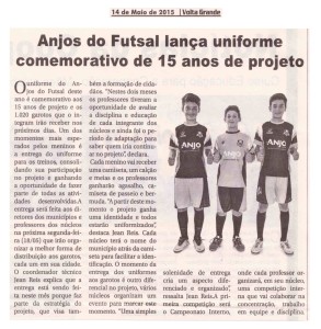 Anjos do Futsal no Jornal Volta Grande - 14/05/2015