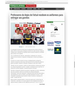 Anjos do Futsal no Portal Forquilhinha Notícias - 19/05/2015
