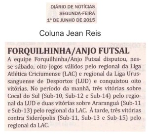 Anjos do Futsal no Jornal Diário de Notícias (DN) - 01/06/2015