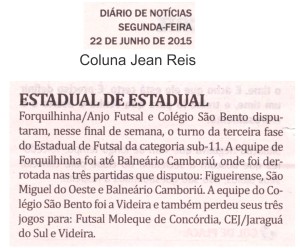 Anjos do Futsal no Jornal Diário de Notícias - 22/06/2015
