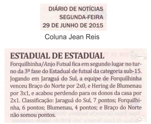 Anjos do Futsal no Jornal Diário de Notícias - 29/06/2015