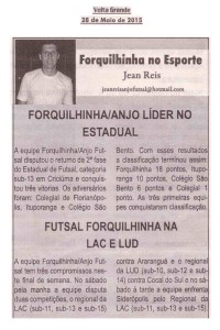 Anjos do Futsal no Jornal Volta Grande - 28/05/2015