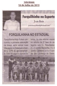 Anjos do Futsal no Jornal Volta Grande - 16/07/2015