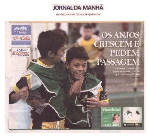 Anjos do Futsal no Jornal da Manhã - 05/08/2015 - CAPA