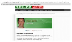 Anjos do Futsal no Portal Forquilhinha Notícias - 06/08/2015
