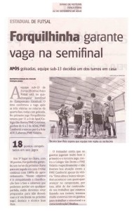 Anjos do Futsal no Jornal Diário de Notícias - 22/09/2015