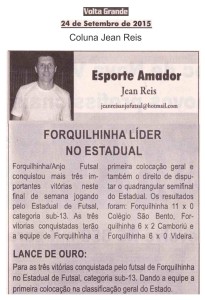 Anjos do Futsal no Jornal Volta Grande - 24/09/2015
