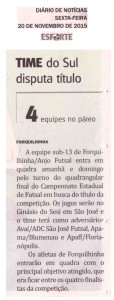 Anjos do Futsal no Jornal Diário de Notícias - 20/11/2015