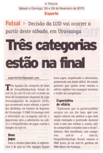 Anjos do Futsal no Jornal A Tribuna - 28 e 29/11/2015